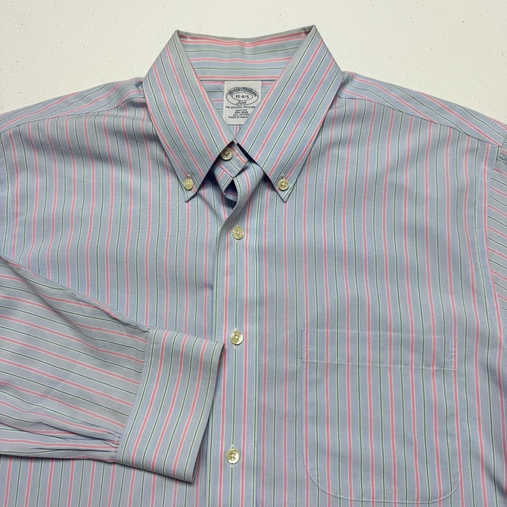 Brooks Brothers‎ Shirt Mens 15 Slim Fit 346 Button Down Stripe Dress Shirt